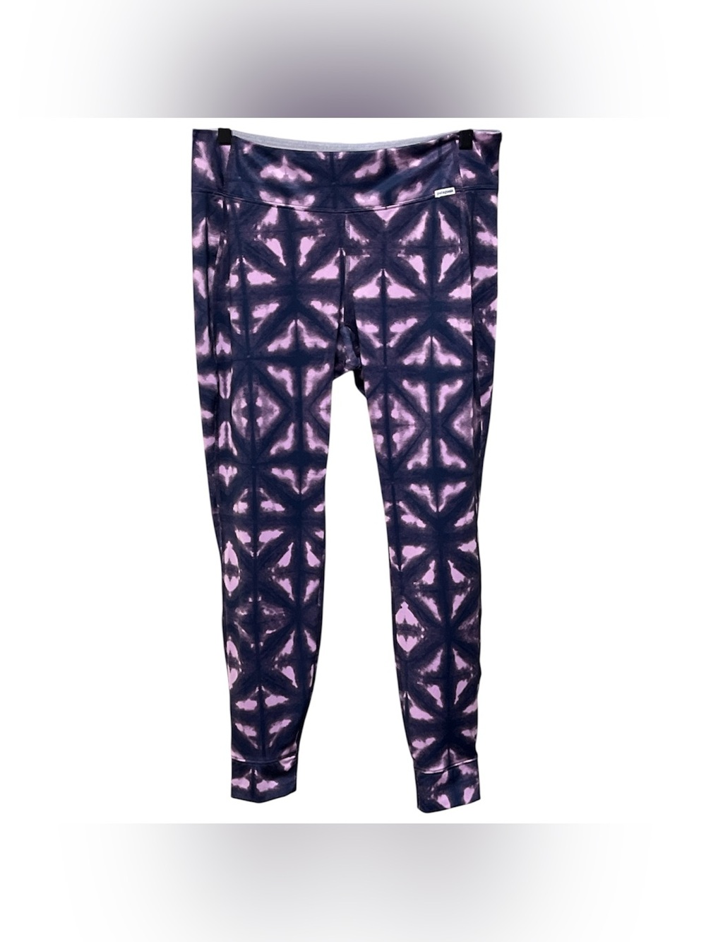 Patagonia Capilene Silkweight in a Purple Tie-Dye Pattern Leggings